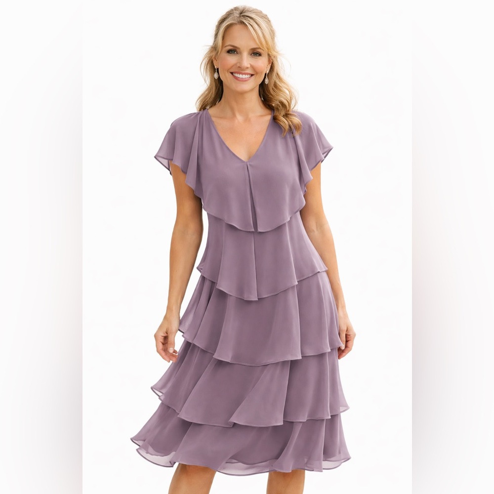 Patra Chiffon Layered Mother of Bride or Groom Dress